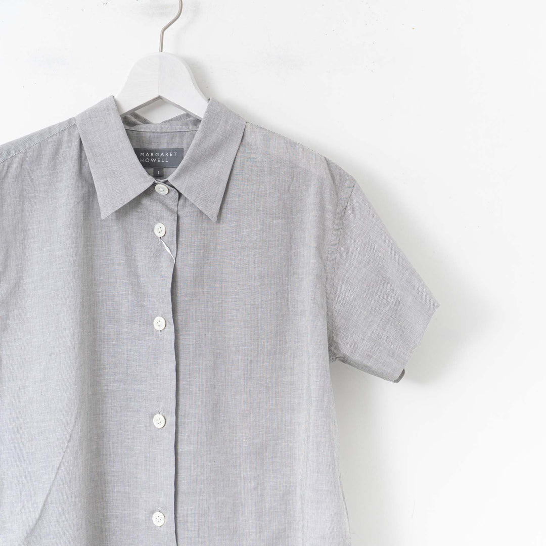 MARGARET HOWELL /WOMEN　HAIRLINE STRIPE COTTON LINEN SHIRT-suomi