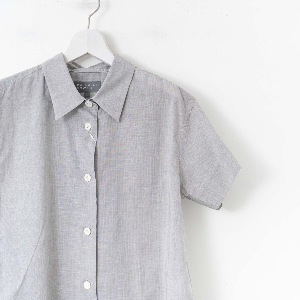 MARGARET HOWELL｜WOMEN　HAIRLINE STRIPE COTTON LINEN SHIRT-suomi