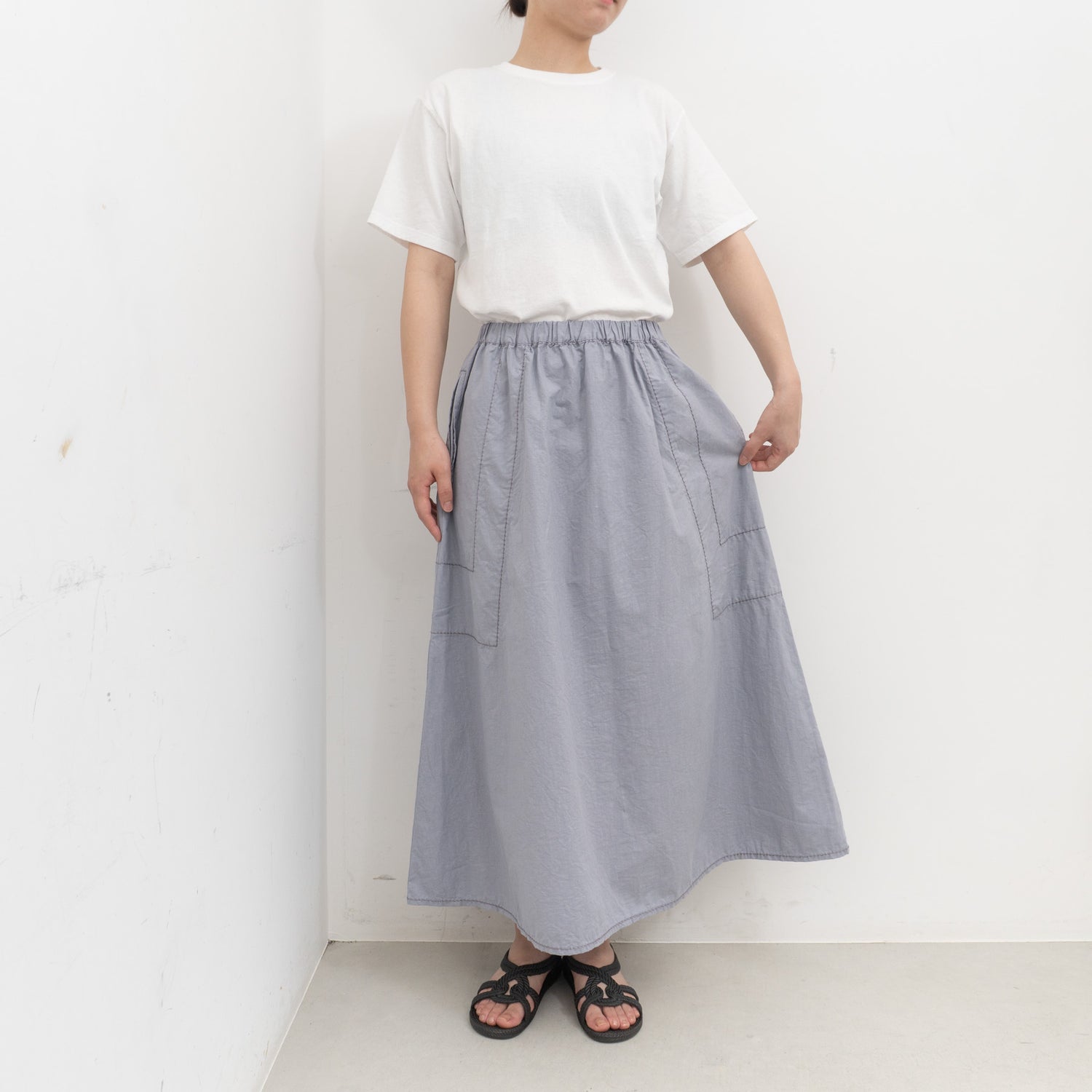 homspun｜WOMEN　バルキーシーチングセミフレアスカート　261-4418