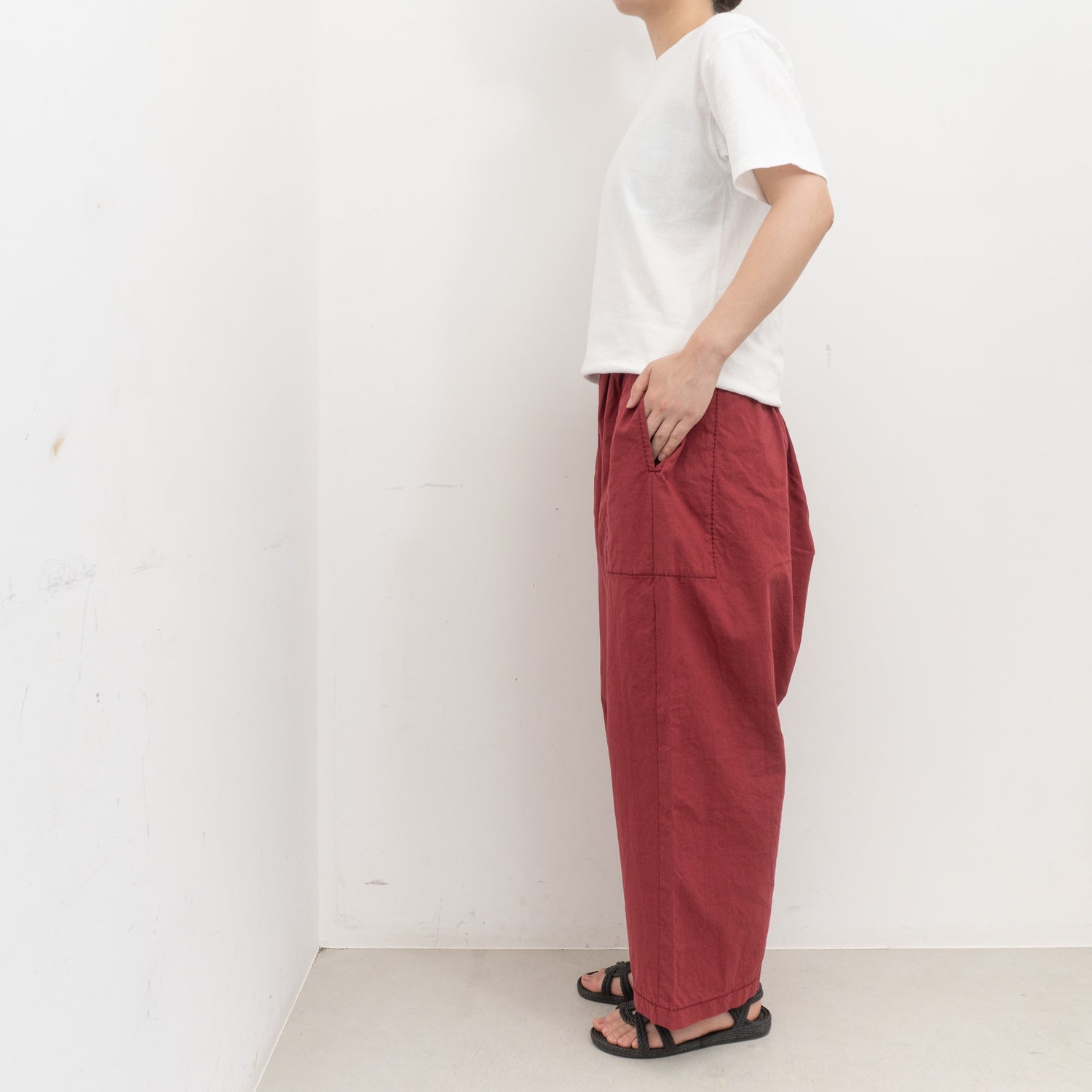 homspun｜WOMEN　バルキーシーチング厚手ギャザーパンツ 261-3372B-DS