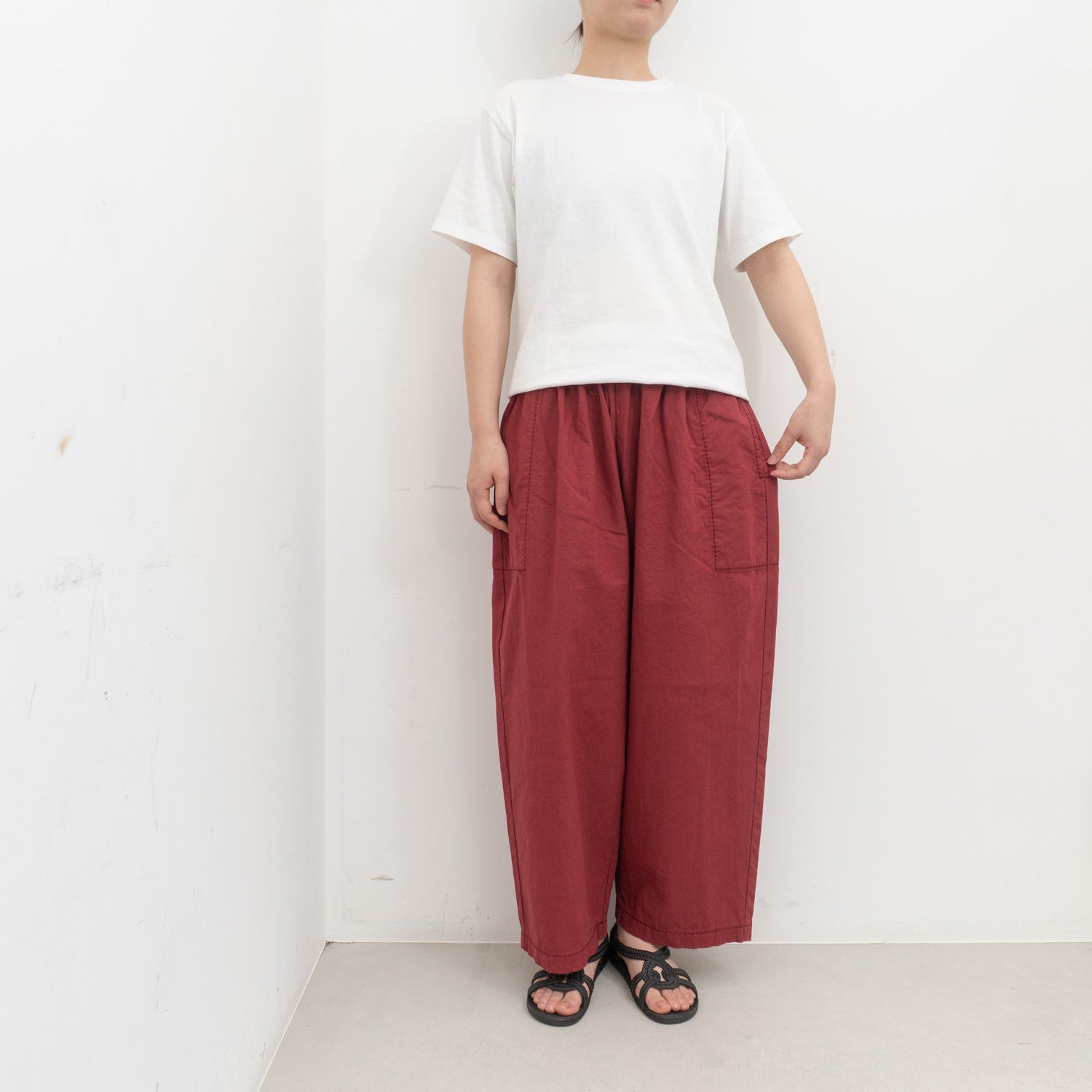 homspun｜WOMEN　バルキーシーチング厚手ギャザーパンツ 261-3372B-DS