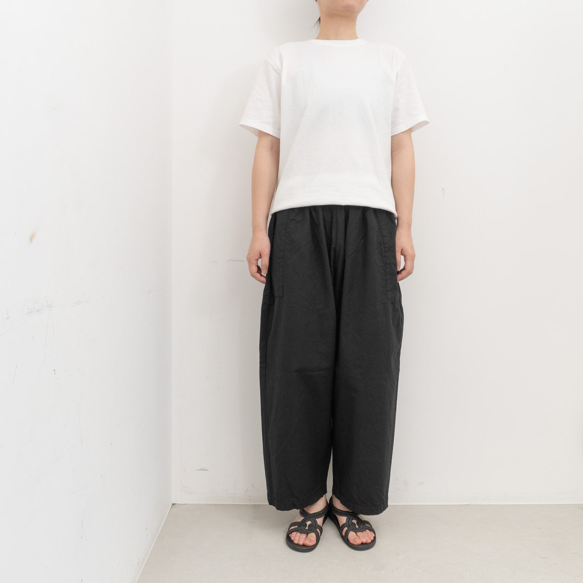 homspun｜WOMEN　バルキーシーチング厚手ギャザーパンツ 261-3372B-DS
