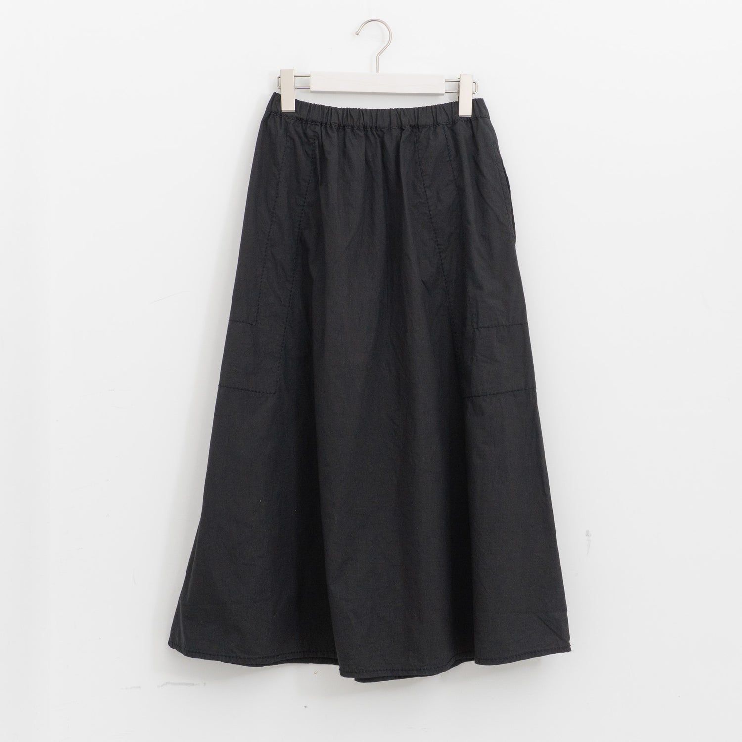 homspun｜WOMEN　バルキーシーチングセミフレアスカート　261-4418（4.black）