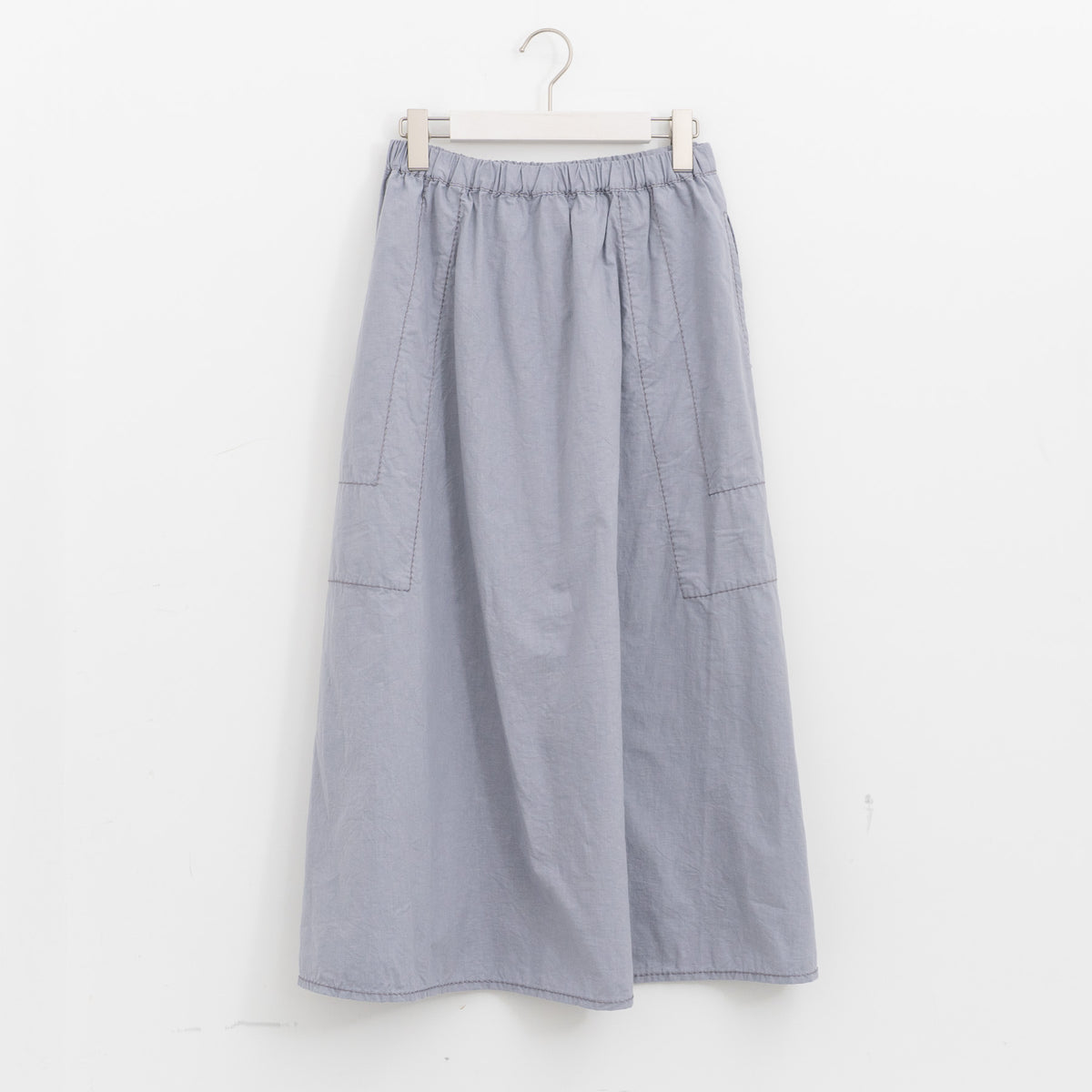homspun｜WOMEN　バルキーシーチングセミフレアスカート　261-4418（2.blue grey）