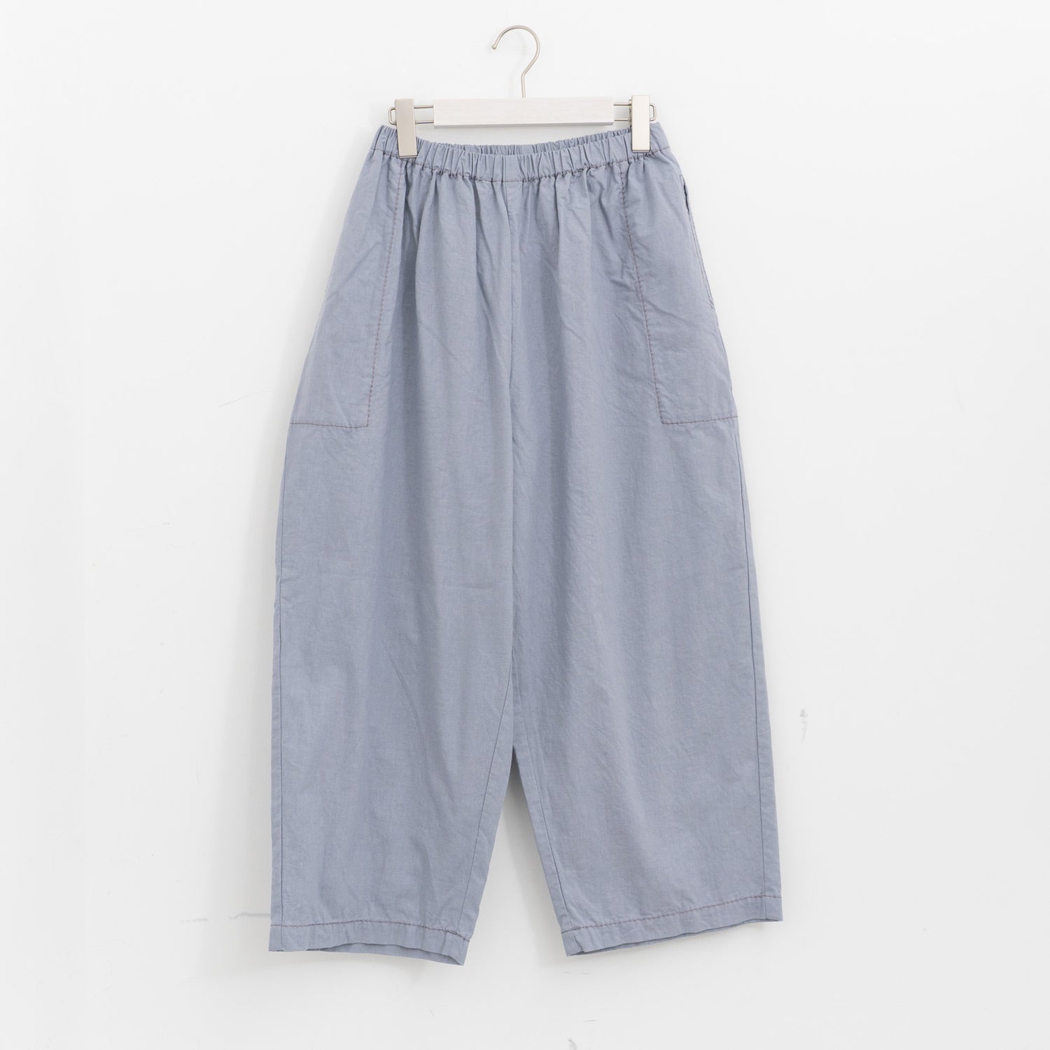 homspun｜WOMEN　バルキーシーチング厚手ギャザーパンツ 261-3372B-DS（2.blue grey-S）