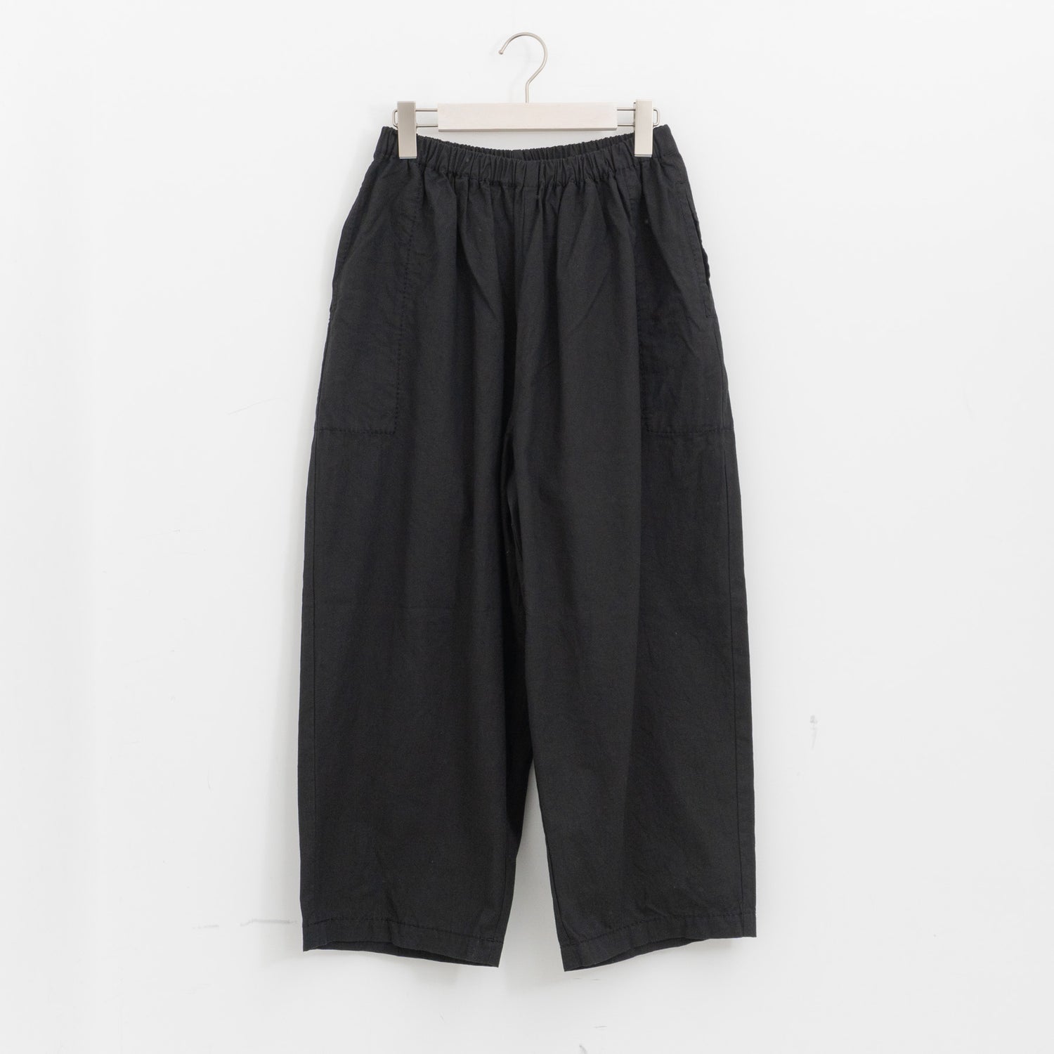 homspun｜WOMEN　バルキーシーチング厚手ギャザーパンツ 261-3372B-DS（4.black-D）