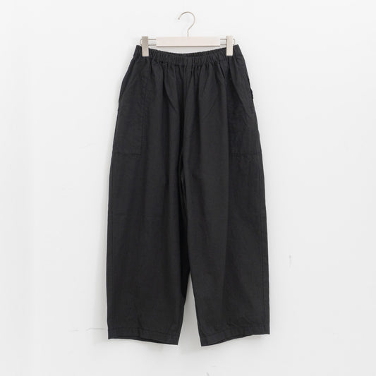 homspun｜WOMEN　バルキーシーチング厚手ギャザーパンツ 261-3372B-DS（4.black-D）