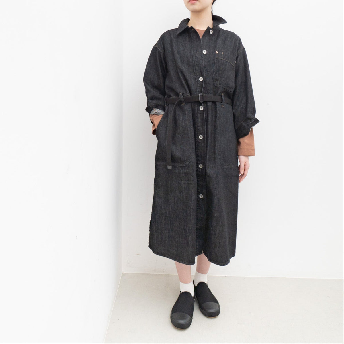 MHL.｜WOMEN　CANTON LIGHT DENIM BLACK 595-5158503 size.36-S