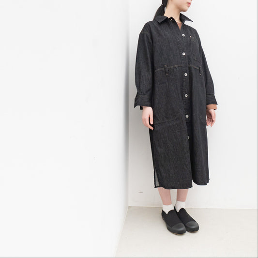 MHL.｜WOMEN　CANTON LIGHT DENIM BLACK 595-5158503 size.36-S