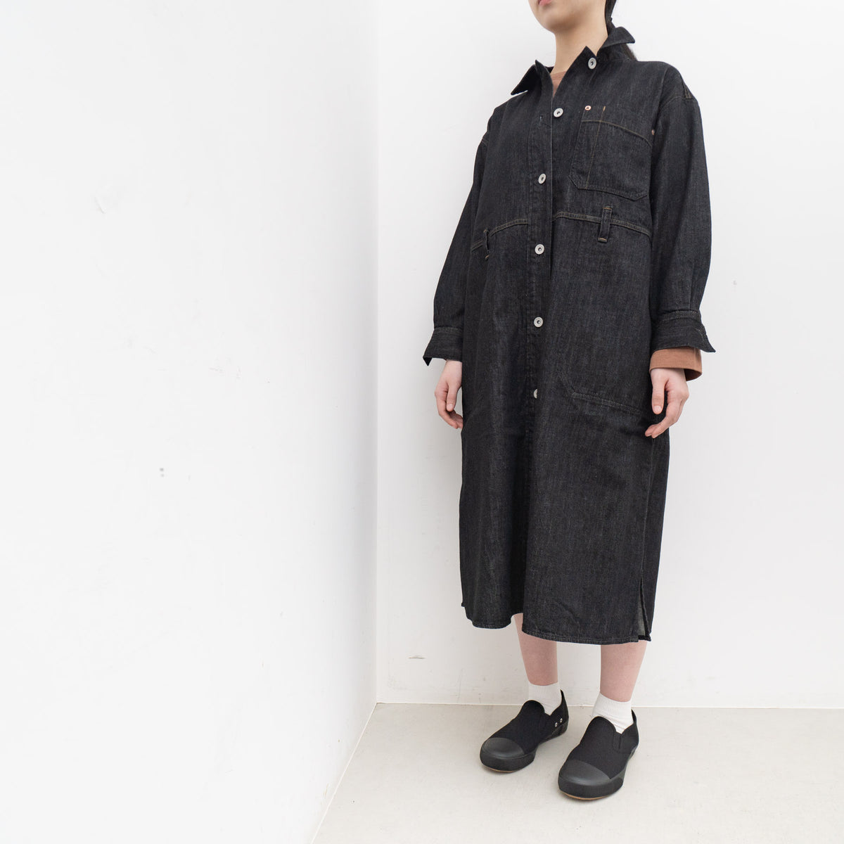 MHL.｜WOMEN　CANTON LIGHT DENIM BLACK 595-5158503 size.36-S