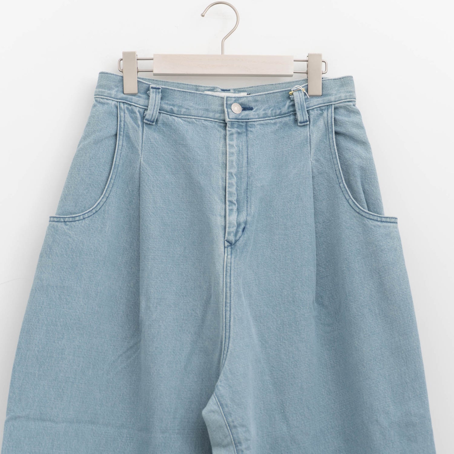 完売atelier naruse｜WOMEN　cotton denim wide tuck pants na-s05106