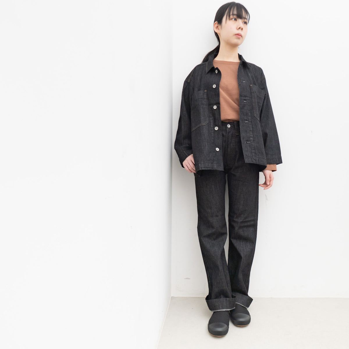 MHL.｜WOMEN　CANTON LIGHT DENIM BLACK
