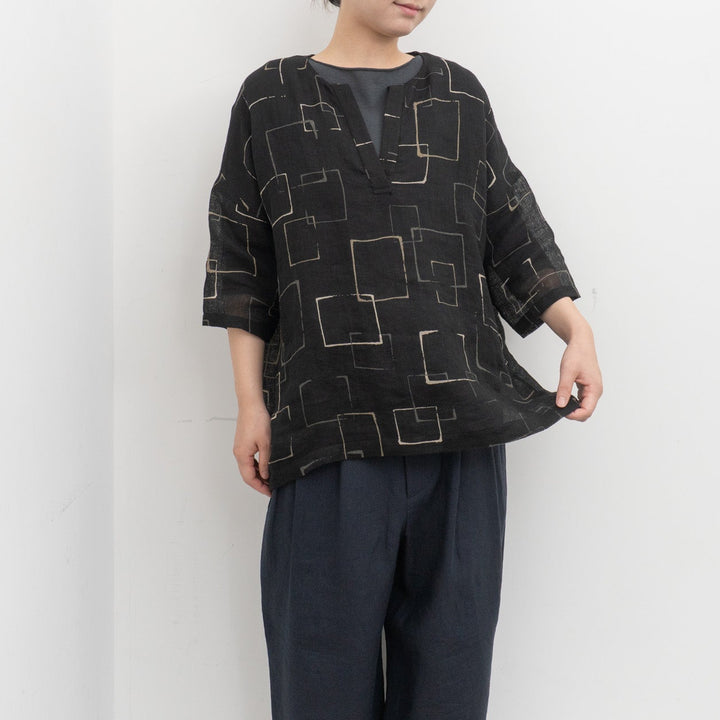 evam eva｜printed wide pullover E261T243