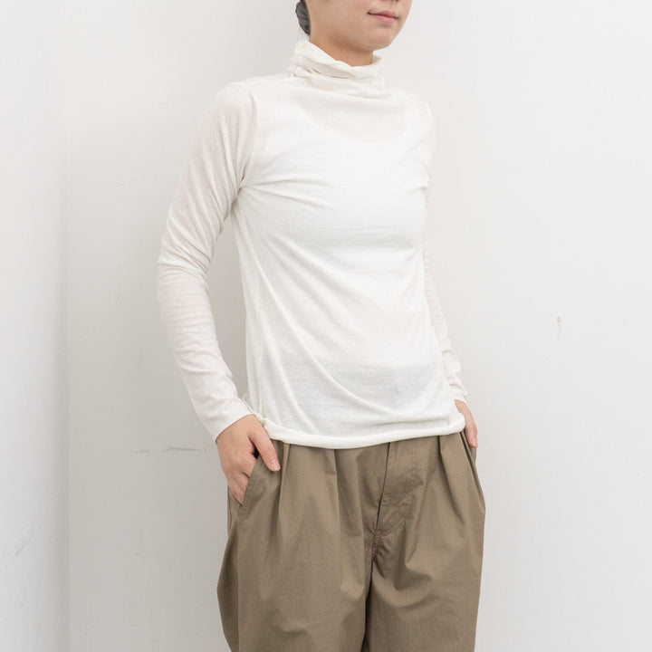 evam eva｜cotton cut&sew turtleneck pullover V002C029
