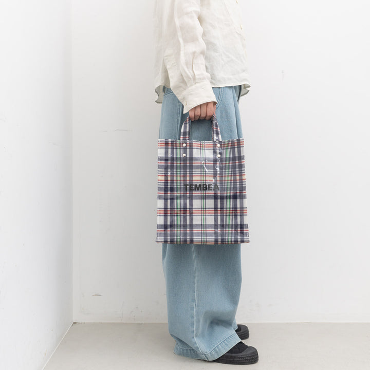 TEMBEA｜PAPER TOTE col.CHECK NAVY