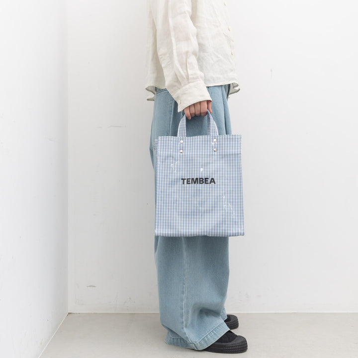 TEMBEA｜PAPER TOTE col.CHECK LT-BLUE