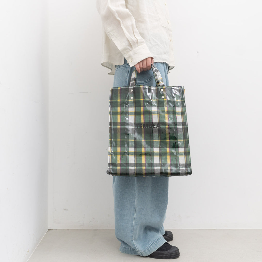 TEMBEA｜PAPER TOTE col.CHECK GREEN