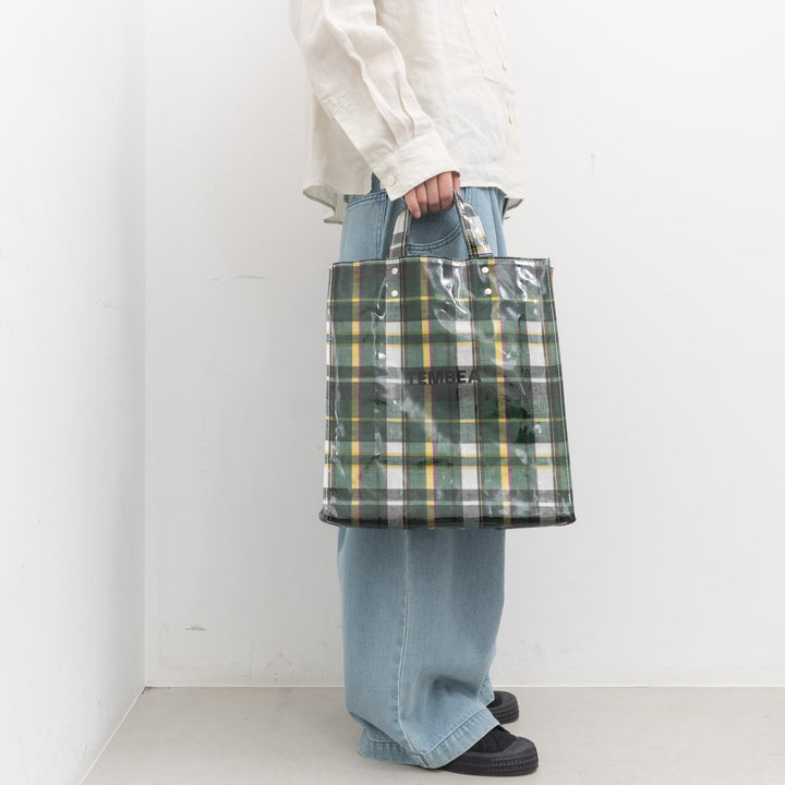TEMBEA｜PAPER TOTE col.CHECK GREEN