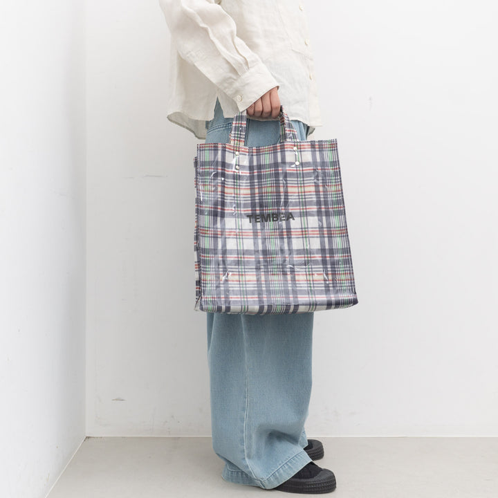 TEMBEA｜PAPER TOTE col.CHECK NAVY