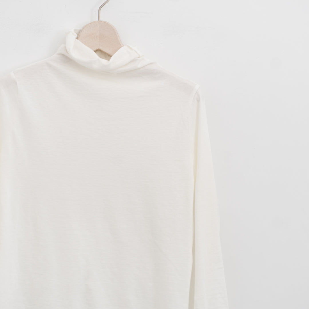 evam eva｜cotton cut&sew turtleneck pullover V002C029