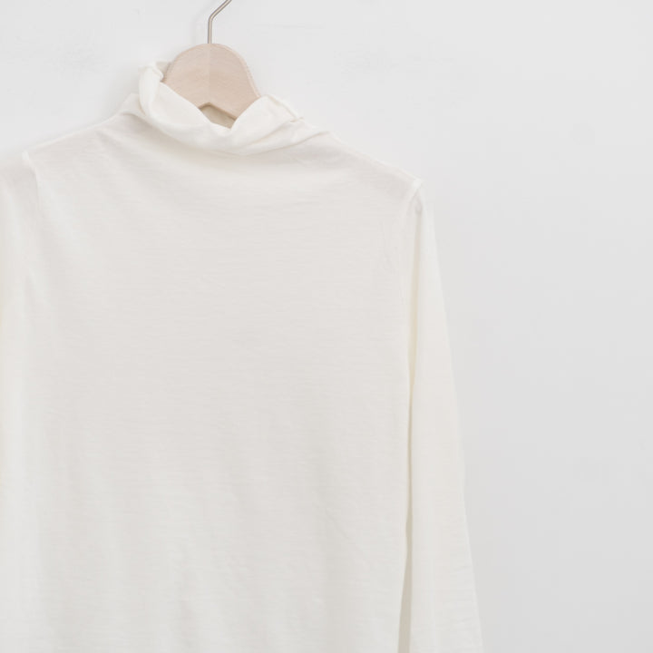 evam eva｜cotton cut&sew turtleneck pullover V002C029