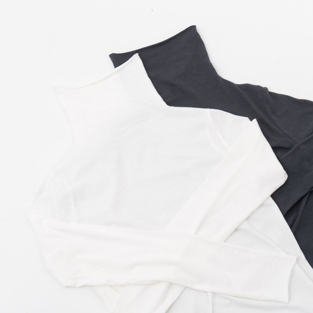 evam eva｜cotton cut&sew turtleneck pullover V002C029