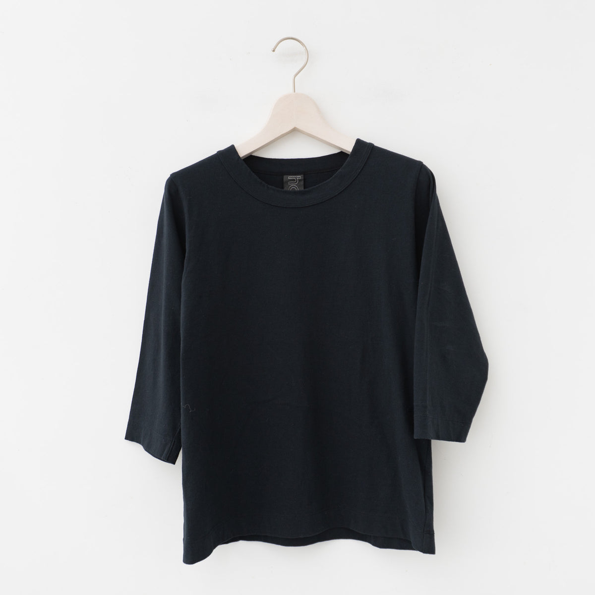 homspun｜天竺7分袖Tシャツ 6450 Y（5 ブラック）
