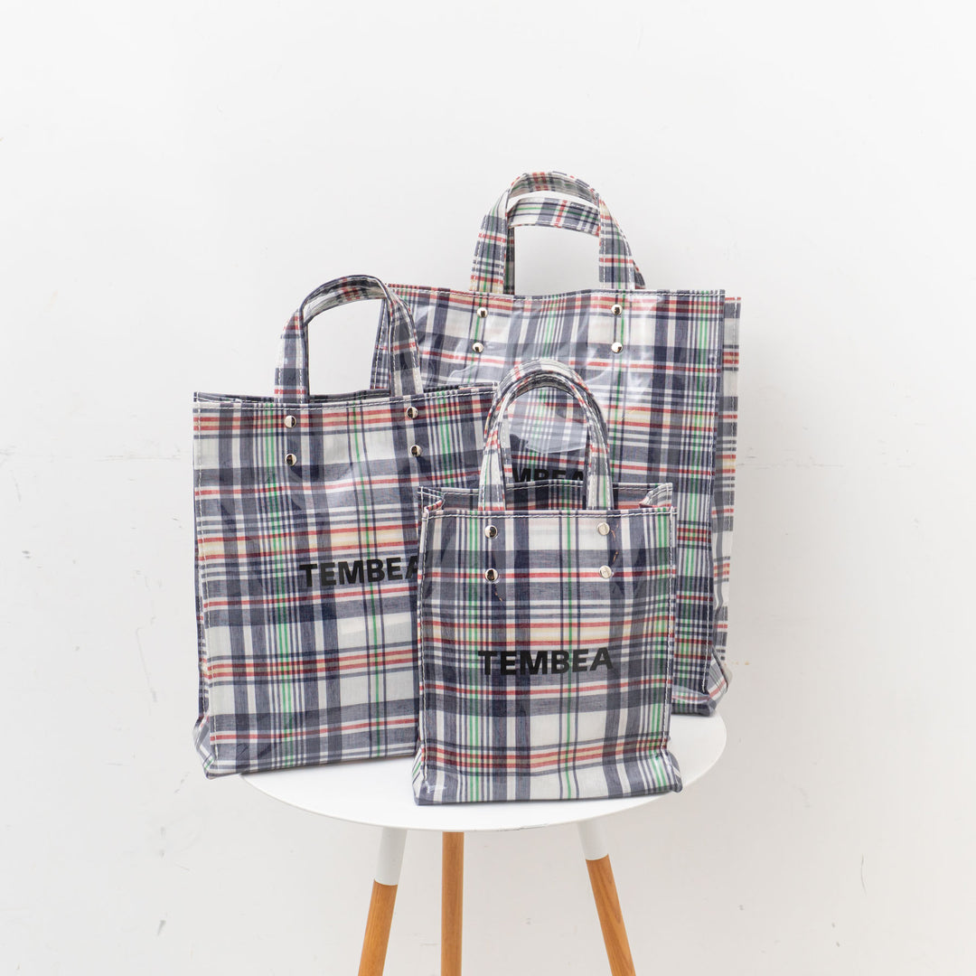 TEMBEA｜PAPER TOTE col.CHECK NAVY