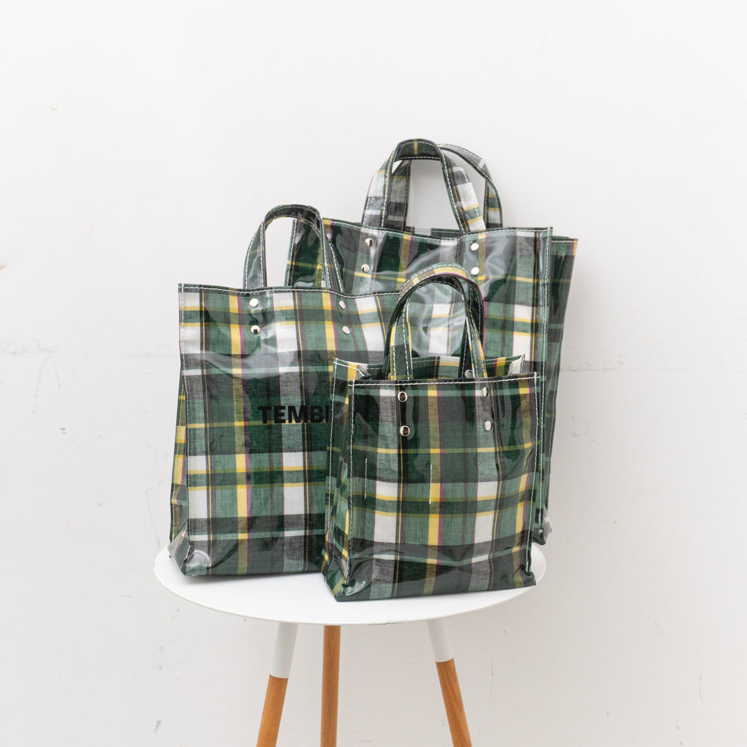 TEMBEA｜PAPER TOTE col.CHECK GREEN