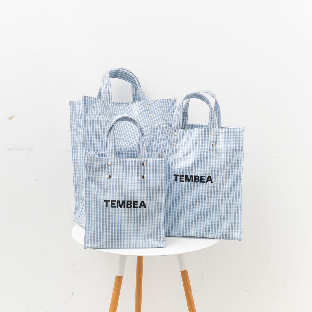 TEMBEA｜PAPER TOTE col.CHECK LT-BLUE