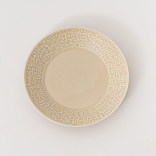 BIRDS’WORDS｜PATTERNED PLATE（ECRU）