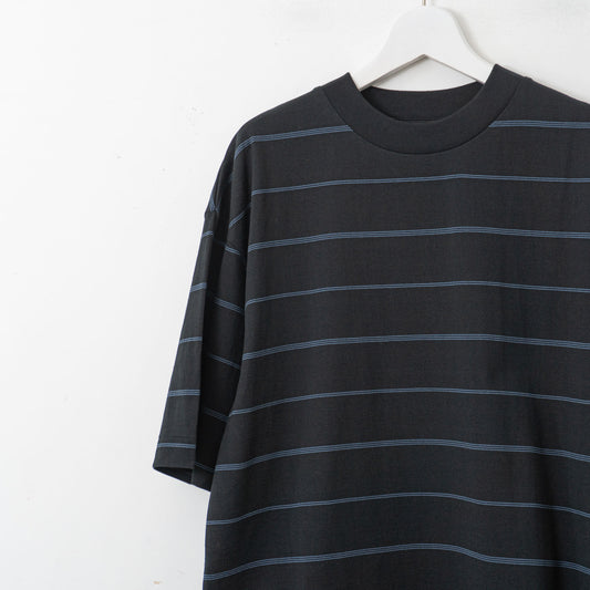MARGARET HOWELL｜MEN　ALTERNATE STRIPE COTTON JERSEY 5795166007-suomi（010.BLACK）