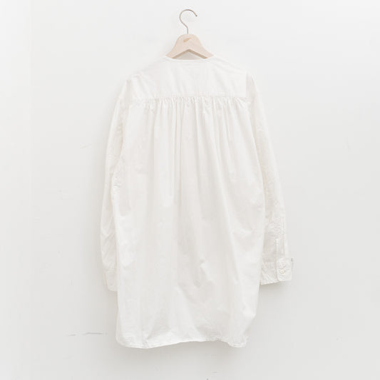 homspun｜WOMEN タイプライターノーカラーロングシャツ　262-5759-D