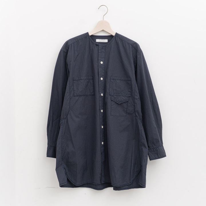 homspun｜WOMEN タイプライターノーカラーロングシャツ　262-5759-D