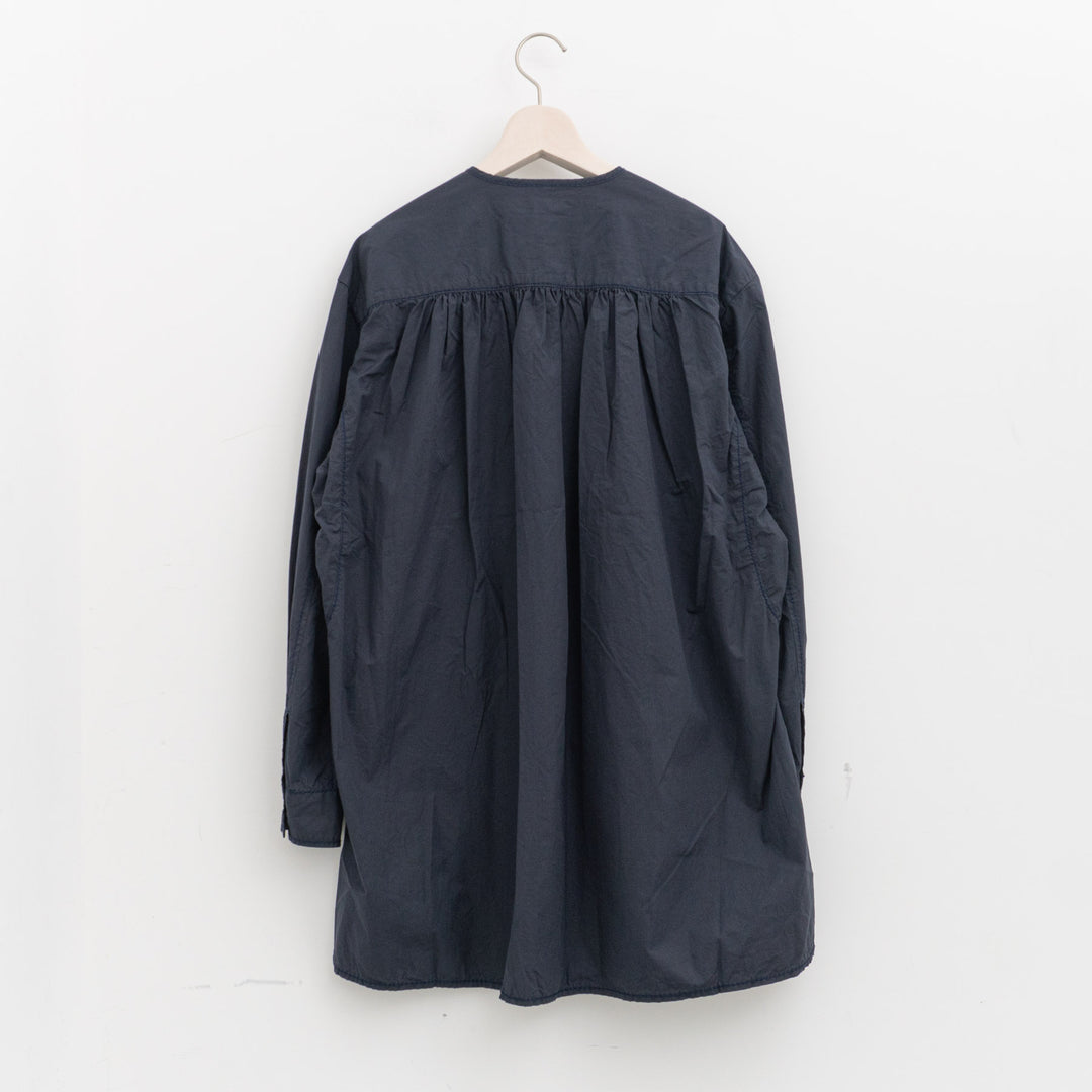 homspun｜WOMEN タイプライターノーカラーロングシャツ　262-5759-D