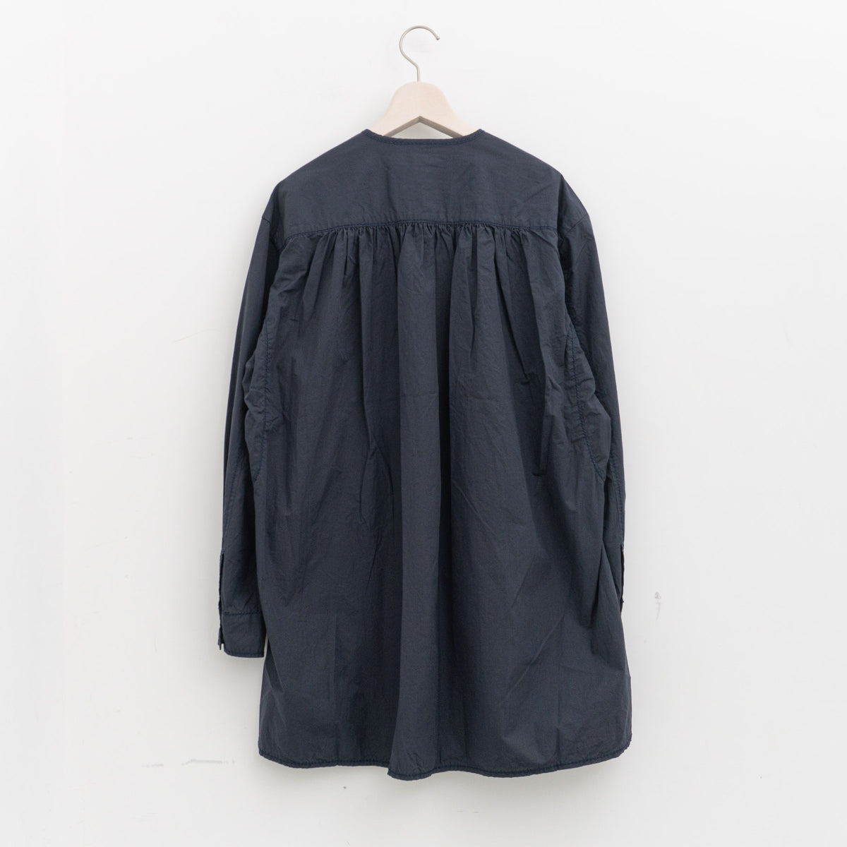 homspun｜WOMEN タイプライターノーカラーロングシャツ　262-5759-D