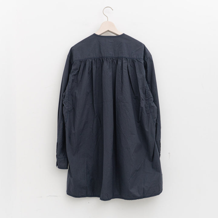 homspun｜WOMEN タイプライターノーカラーロングシャツ　262-5759-D