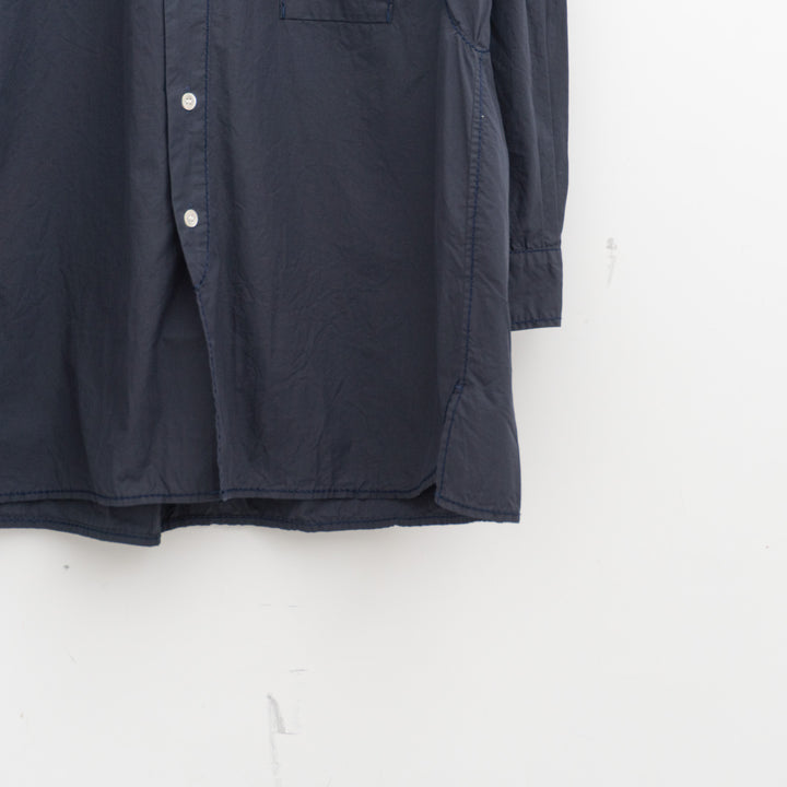 homspun｜WOMEN タイプライターノーカラーロングシャツ　262-5759-D