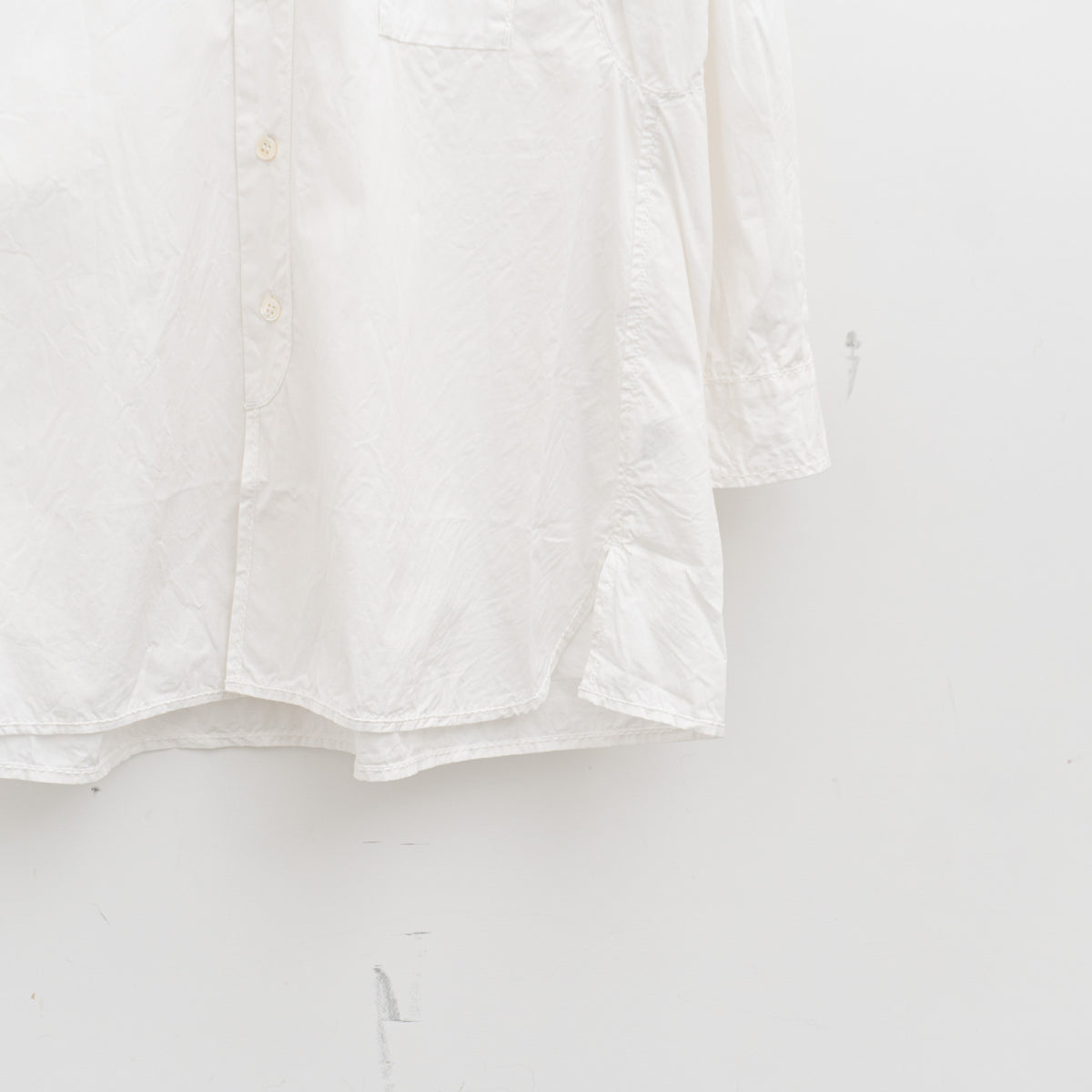 homspun｜WOMEN タイプライターノーカラーロングシャツ　262-5759-D