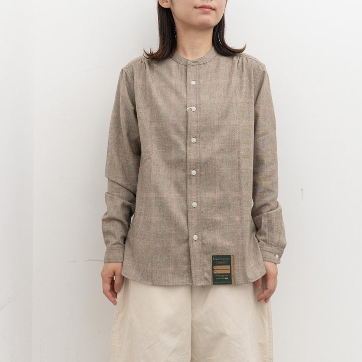 ASEEDONCLÖUD｜HW collarless shirt  col.grey 262610-D