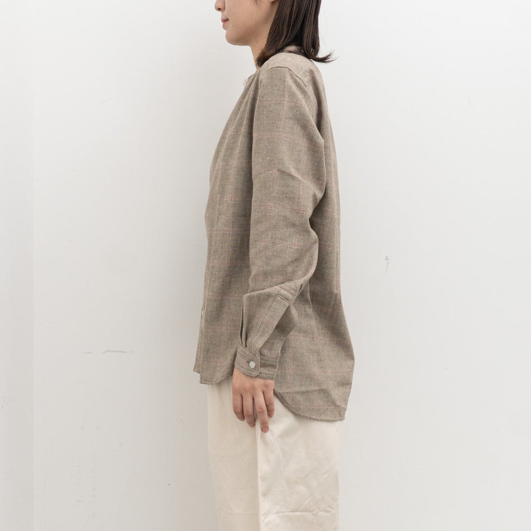 ASEEDONCLÖUD｜HW collarless shirt  col.grey 262610-D