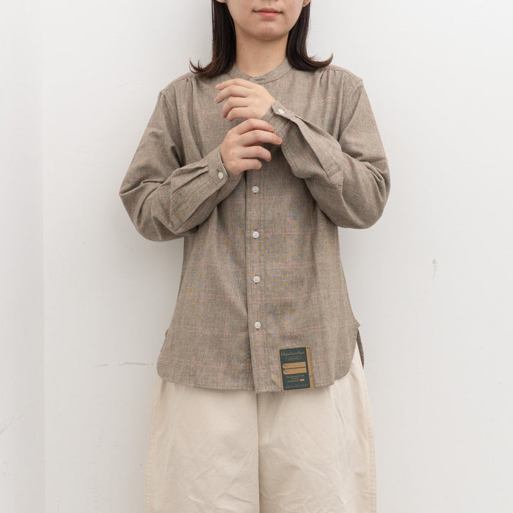 ASEEDONCLÖUD｜HW collarless shirt  col.grey 262610-D