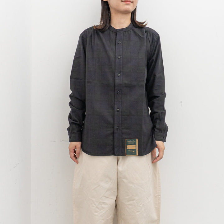 ASEEDONCLÖUD｜HW collarless shirt col.Navy 262609-D
