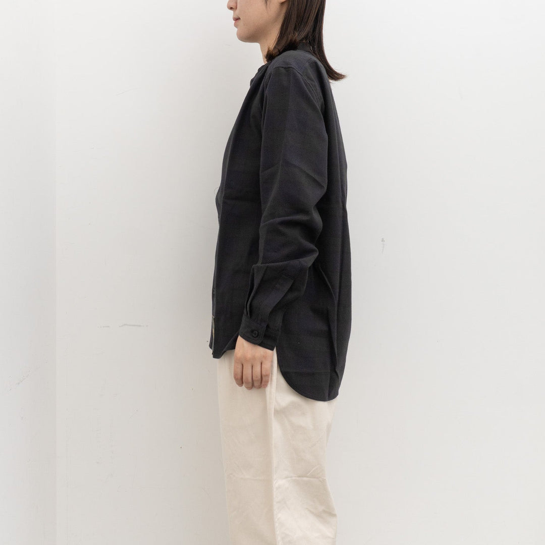 ASEEDONCLÖUD｜HW collarless shirt col.Navy 262609-D