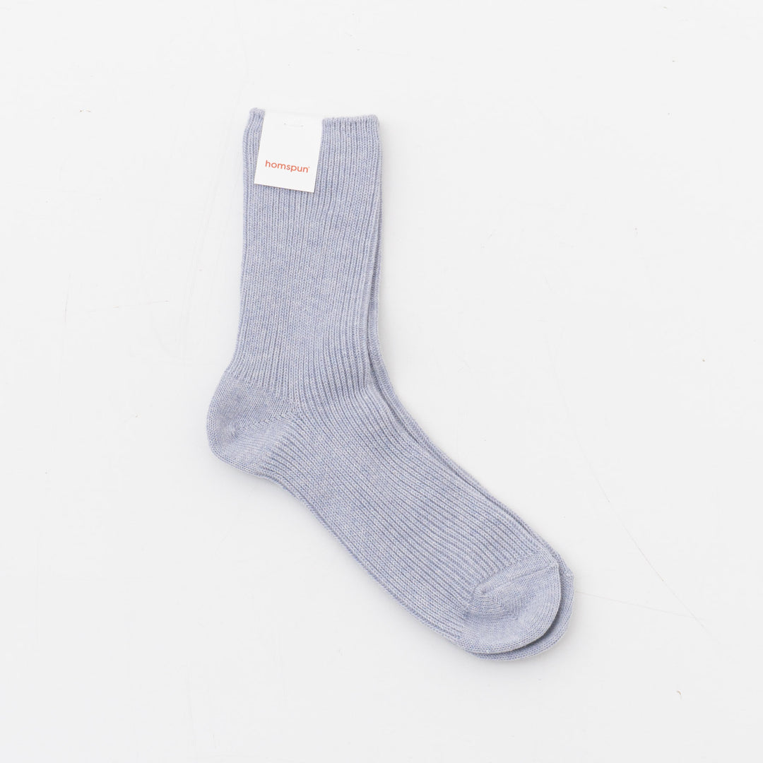 homspun｜WOMEN　綿コーマ糸起毛リブソックス 262-8313-D