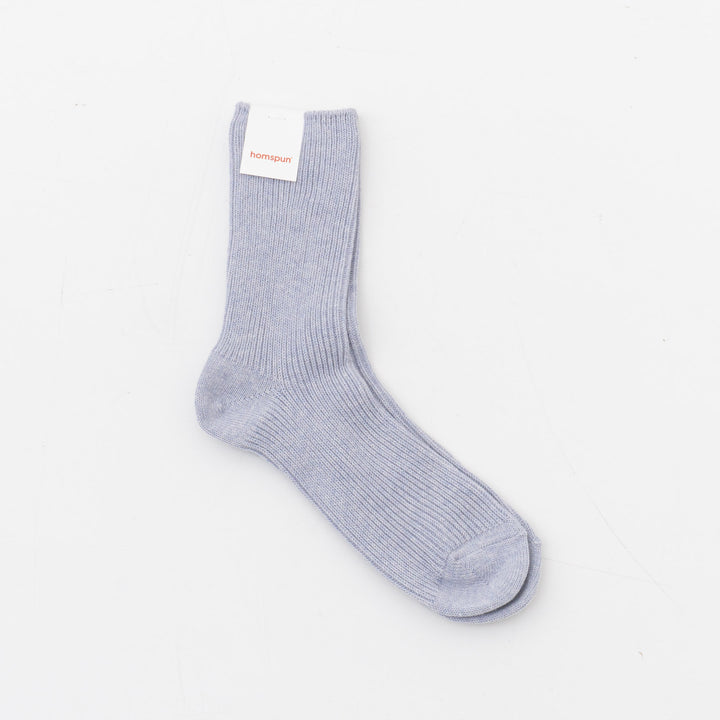 homspun｜WOMEN　綿コーマ糸起毛リブソックス 262-8313-D