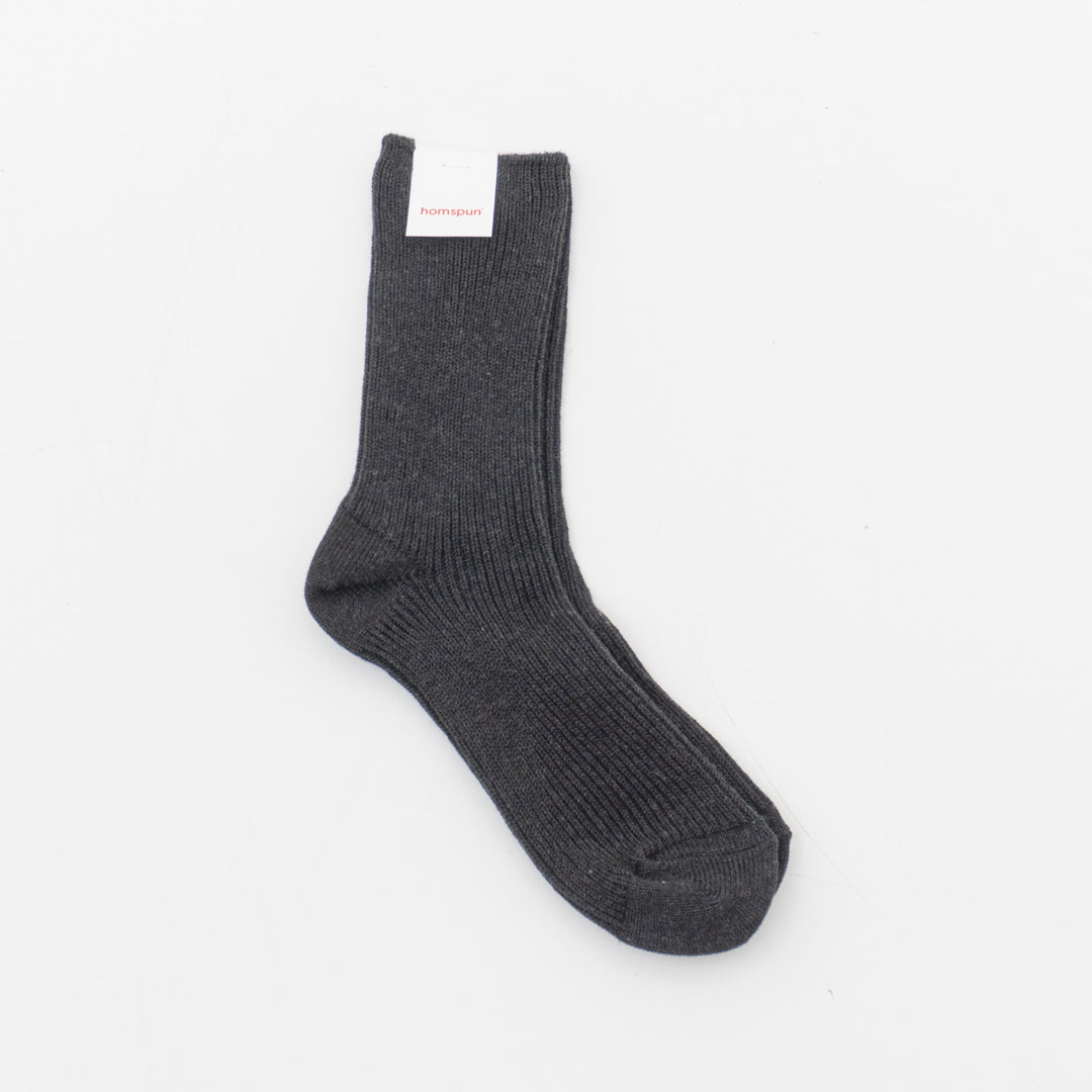homspun｜WOMEN　綿コーマ糸起毛リブソックス 262-8313-D
