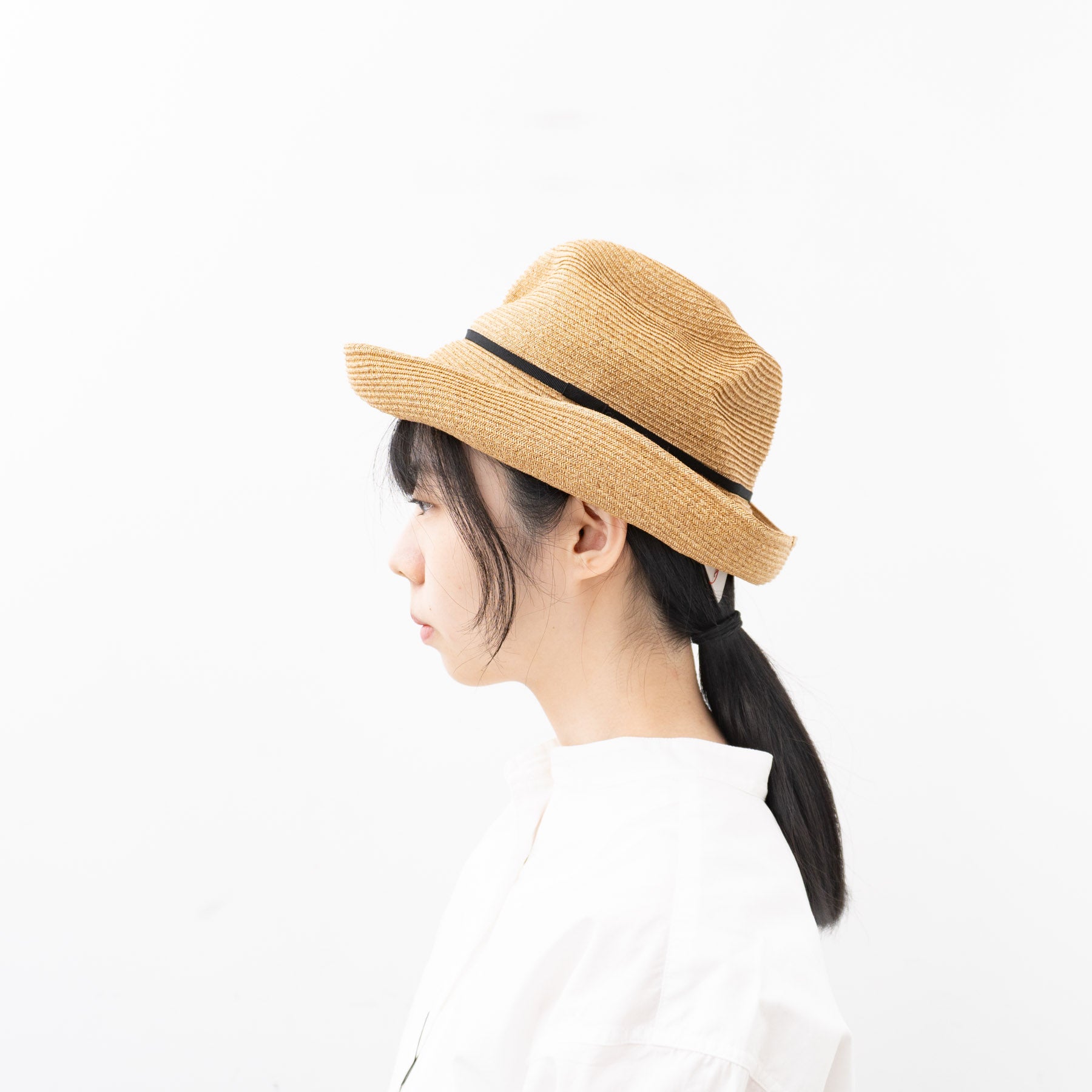 mature ha./ BOXED HAT 11cm brim grosgrain ribbon MBOX-N101 -HY 