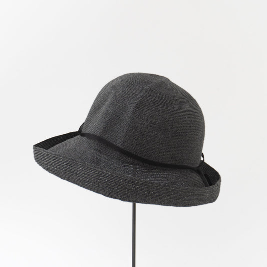 2026SS mature ha.｜WP paper braid light hat wide MPB1-01W-Y（black×black）