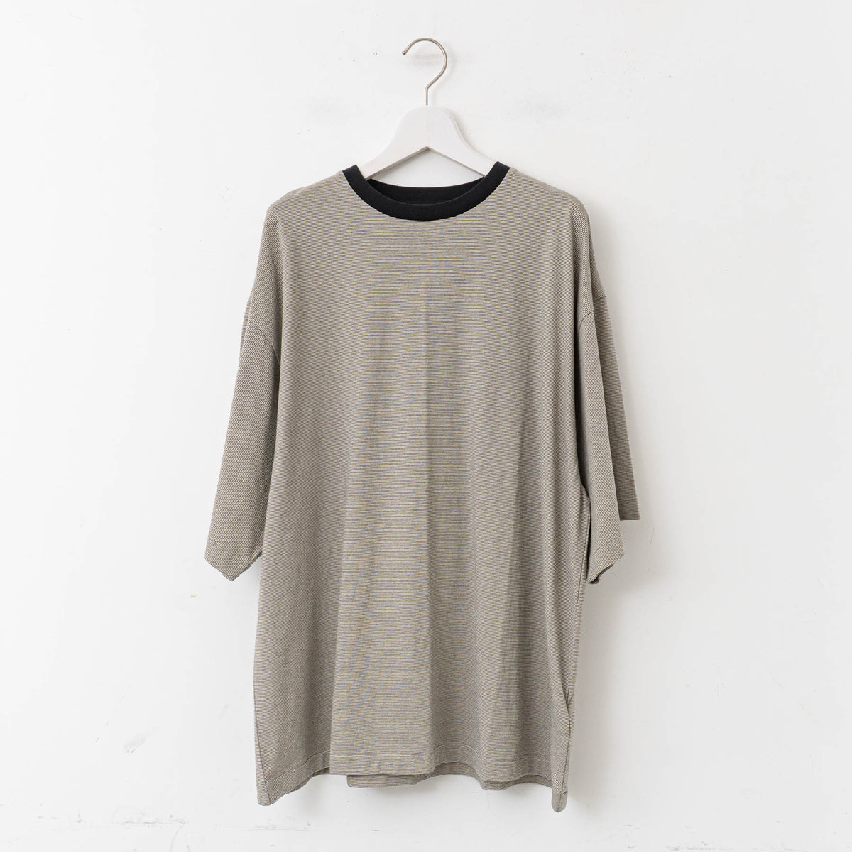 KAPTAIN SUNSHINE｜Hard Twisted Stripe Jersey S/S Tee（black stripe）